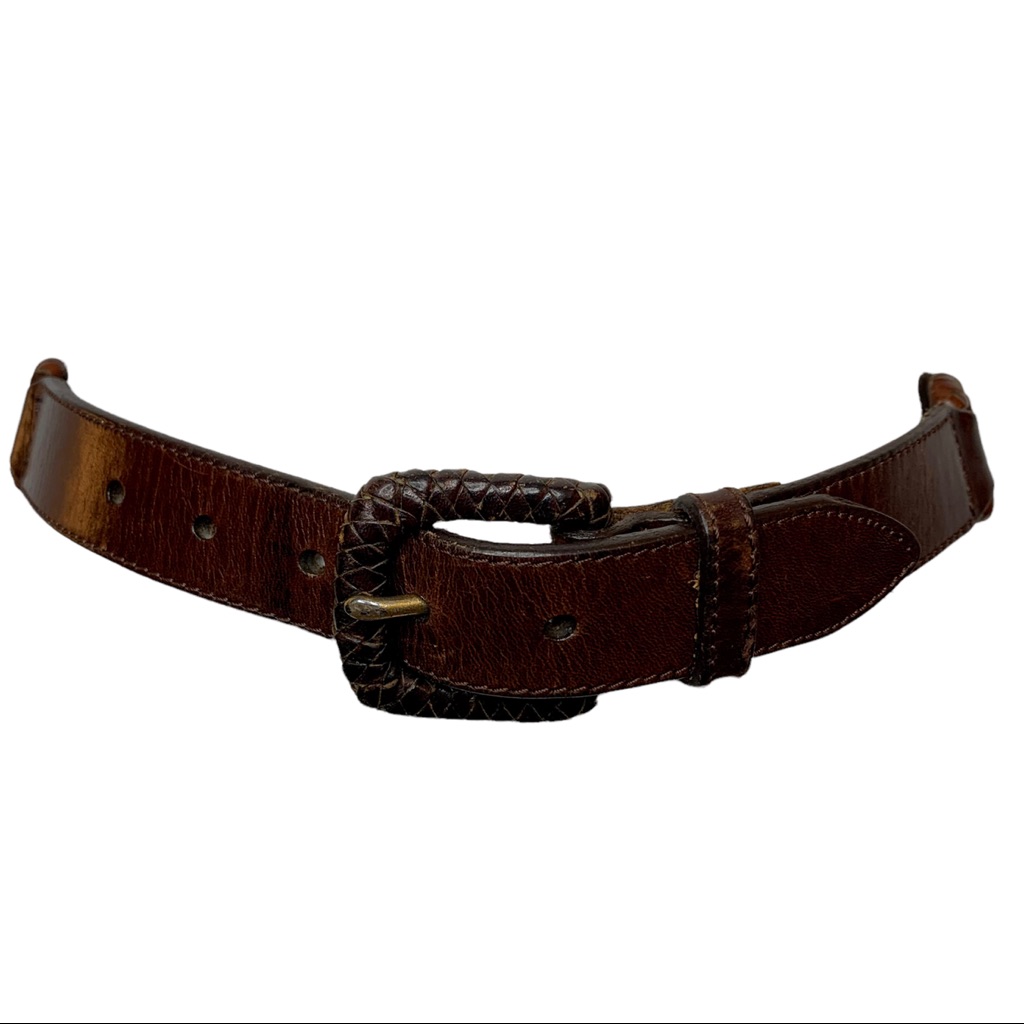 Fossil Leather Woven Square Belt Sz S — image 5 of 8